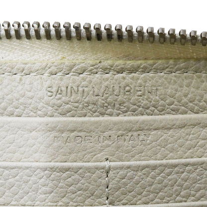 SAINT LAURENT サンローラン 長財布 アイボリー レザー レディース 【中古】
