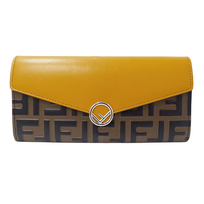 FENDI フェンディ 長財布 エフ・イズ・フェンディ イエロー 8M0251 レザー レディース 【中古】