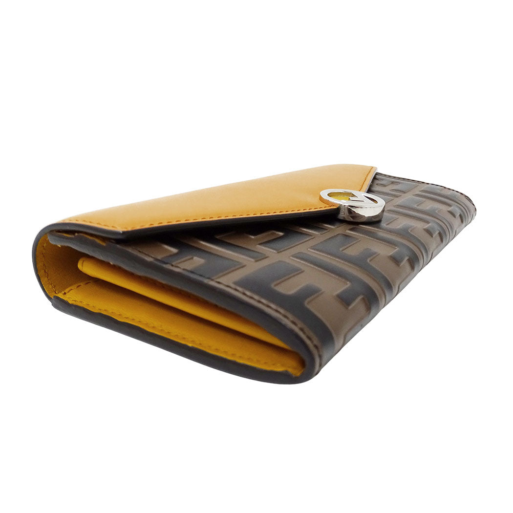 FENDI フェンディ 長財布 エフ・イズ・フェンディ イエロー 8M0251 レザー レディース 【中古】