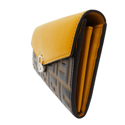 FENDI フェンディ 長財布 エフ・イズ・フェンディ イエロー 8M0251 レザー レディース 【中古】
