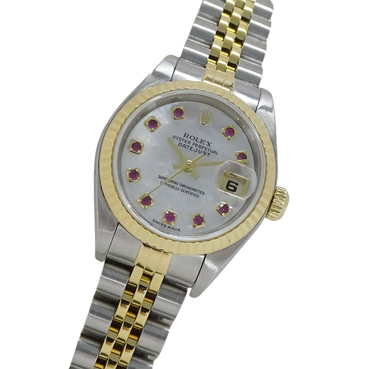 ROLEX ロレックス デイトジャスト 79173NGR K番 レディース 腕時計 自動巻き AT SS YG ルビー 磨き済み【中古】