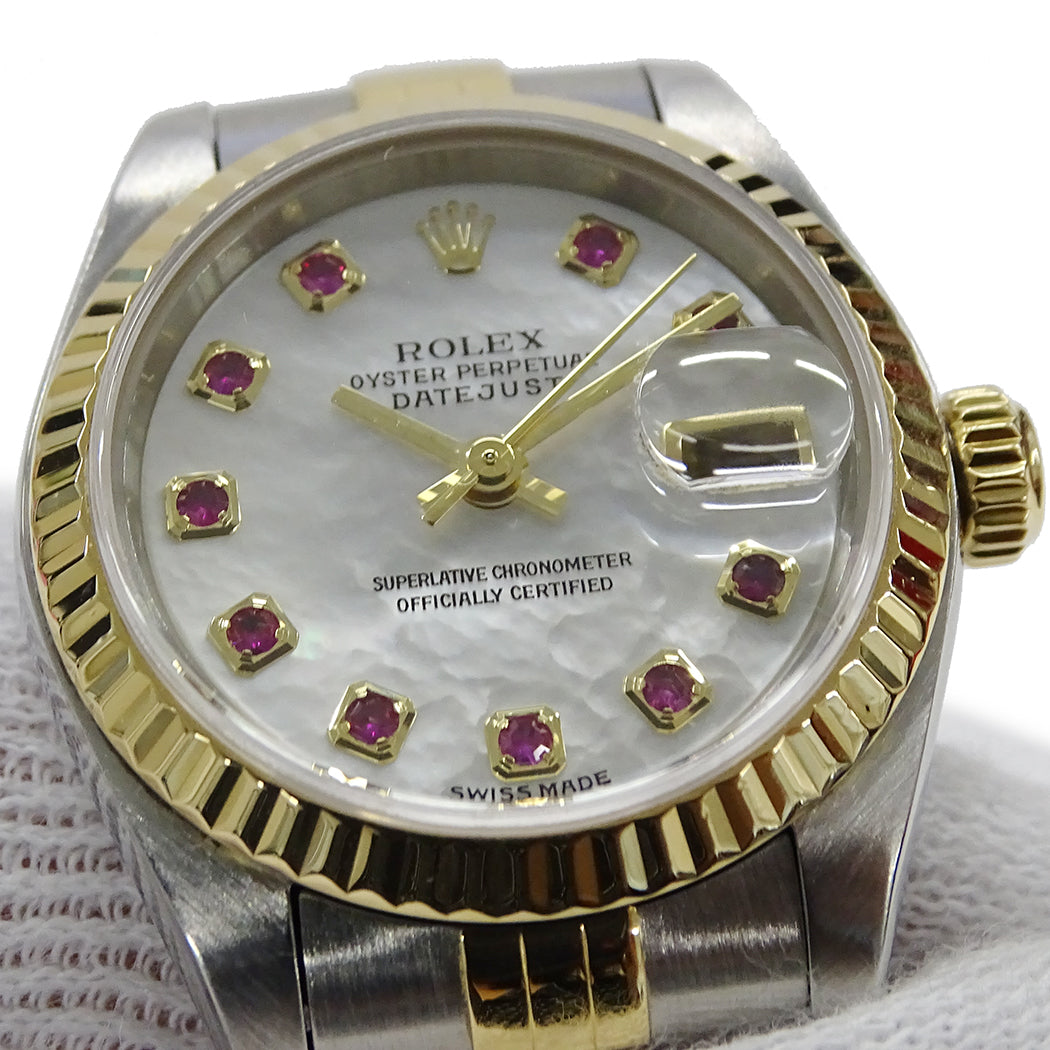 ROLEX ロレックス デイトジャスト 79173NGR K番 レディース 腕時計 自動巻き AT SS YG ルビー 磨き済み【中古】