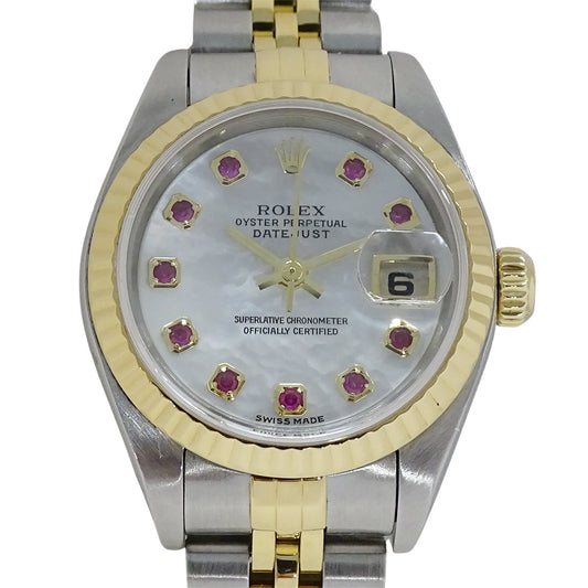 ROLEX ロレックス デイトジャスト 79173NGR K番 レディース 腕時計 自動巻き AT SS YG ルビー 磨き済み【中古】