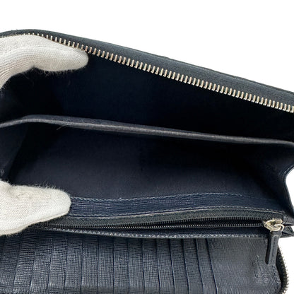 FENDI フェンディ 長財布 ズッカ ネイビー シルバー金具 PVC メンズ 【中古】