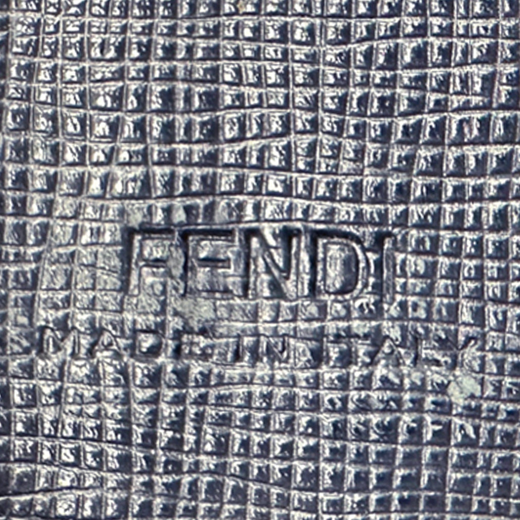FENDI フェンディ 長財布 ズッカ ネイビー シルバー金具 PVC メンズ 【中古】