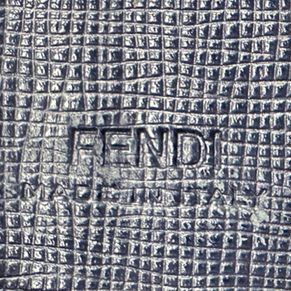 FENDI フェンディ 長財布 ズッカ ネイビー シルバー金具 PVC メンズ 【中古】