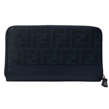 FENDI フェンディ 長財布 ズッカ ネイビー シルバー金具 PVC メンズ 【中古】