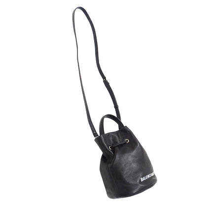 BALENCIAGA バレンシアガ エブリデイ ドローストリング バケットバッグ XS 2wayバッグ ブラック 638342 レザー レディース 【中古】