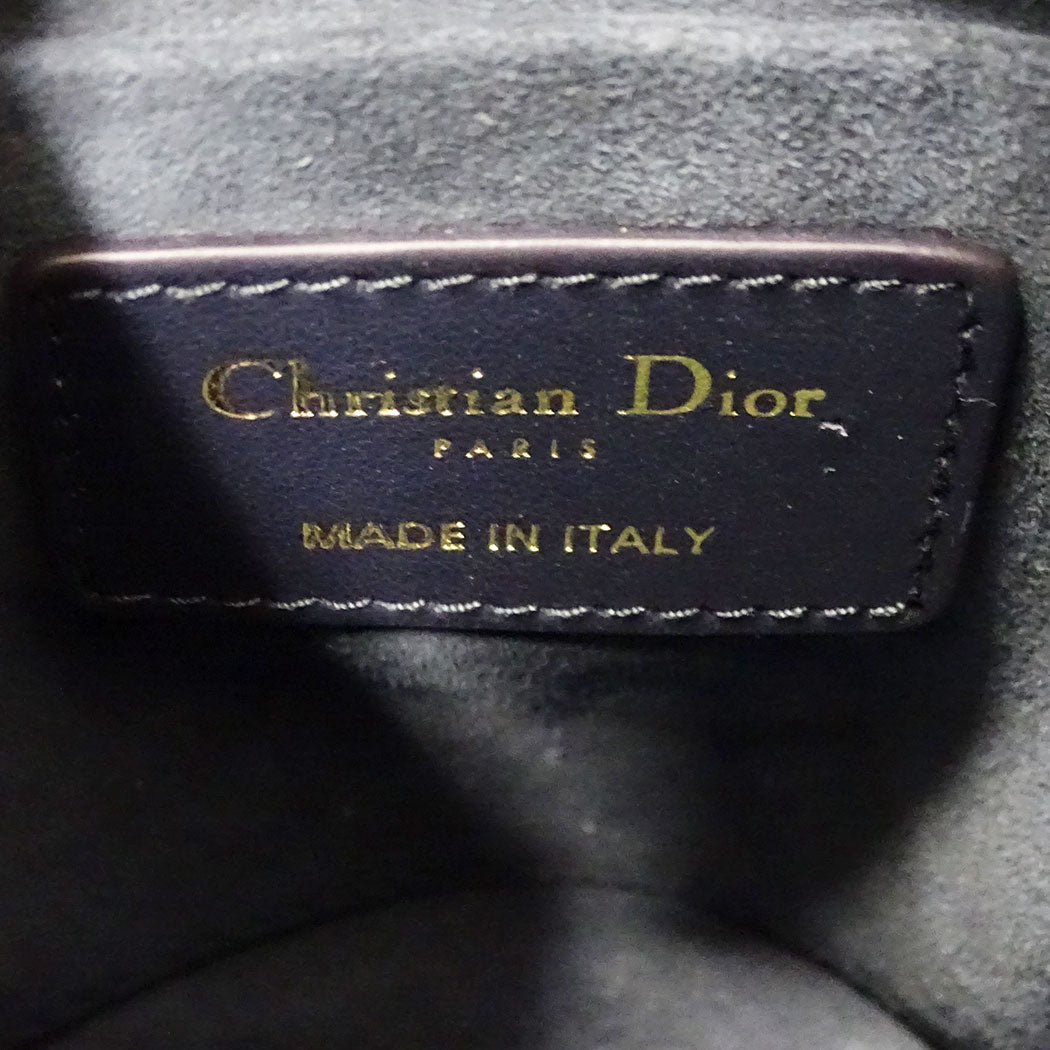 Dior ディオール マイクロバケットバッグ 2wayバッグ ヴァイブ ネイビー ホワイト レザー レディース 【中古】