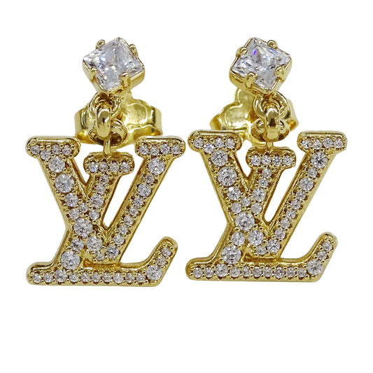 LOUIS VUITTON ルイ・ヴィトン レディ LV ピアス メタル ゴールド レディース M01844 【中古】