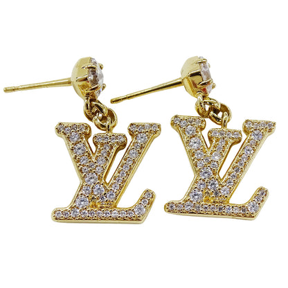 LOUIS VUITTON ルイ・ヴィトン レディ LV ピアス メタル ゴールド レディース M01844 【中古】