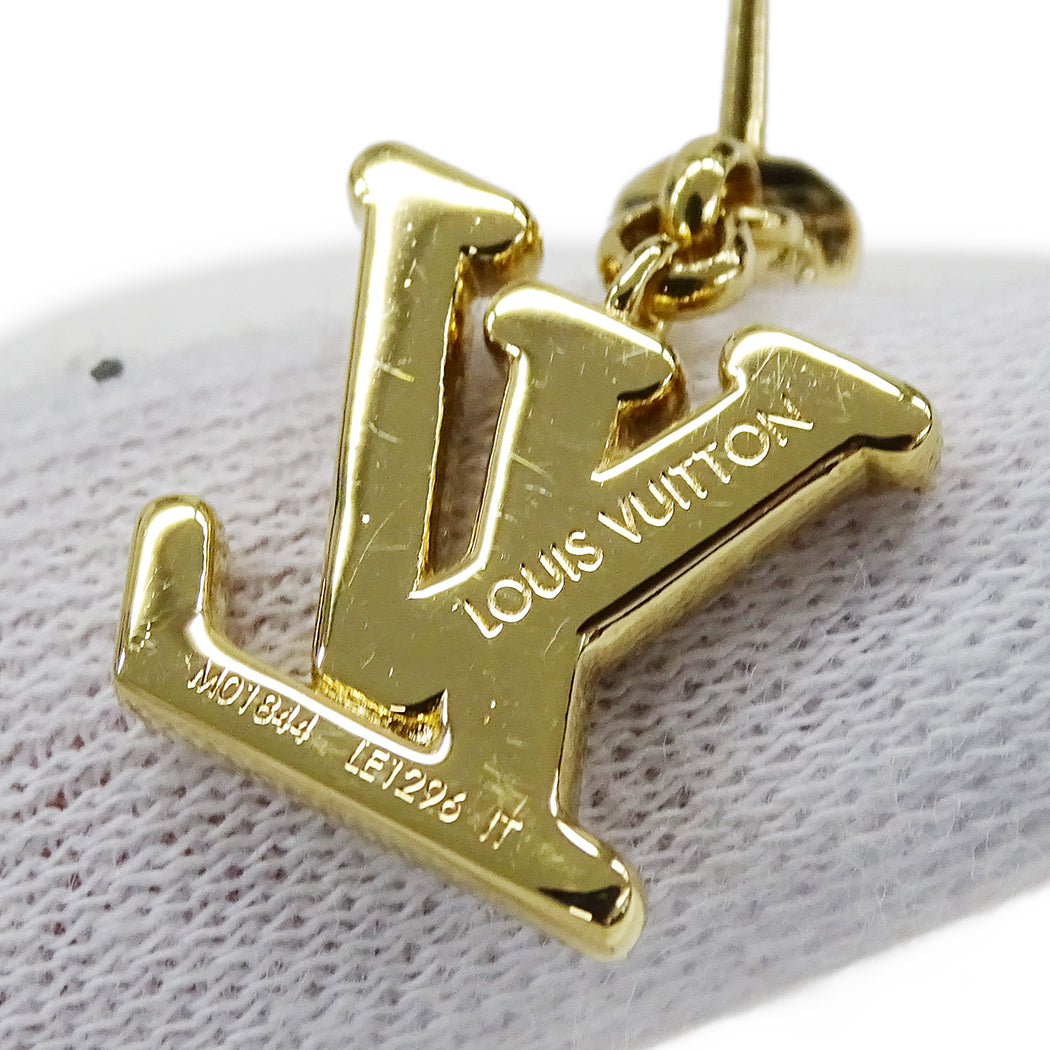 LOUIS VUITTON ルイ・ヴィトン レディ LV ピアス メタル ゴールド レディース M01844 【中古】