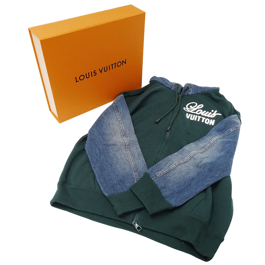 LOUIS VUITTON ルイ・ヴィトン ハイブリッドフーディデニムジャケット パーカー グリーン RM222IHNHNY83W コットン レディース 【中古】