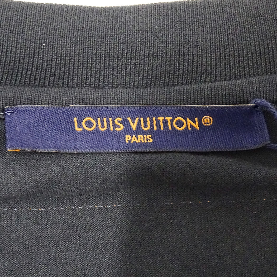LOUIS VUITTON ルイ・ヴィトン 半袖Ｔシャツ ブラック コットン メンズ 【中古】