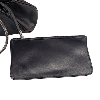 Ferragamo フェラガモ スネークチェーンショルダー ショルダーバッグ ブラック レザー レディース 【中古】