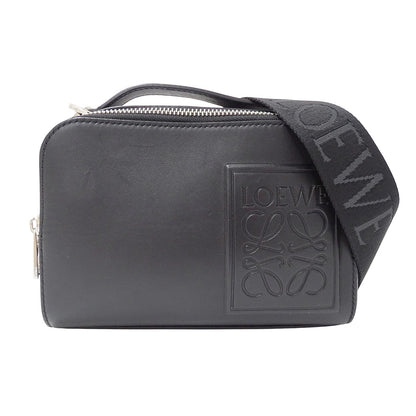 LOEWE ロエベ クロスボディ カメラバッグ ミニ ショルダーバッグ アナグラム ブラック カーフ レディース メンズ 【中古】