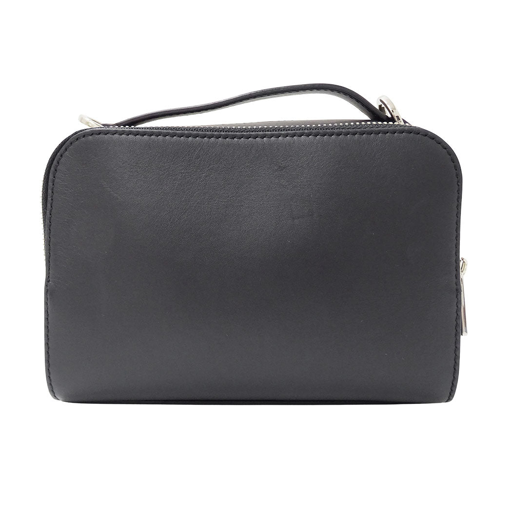 LOEWE ロエベ クロスボディ カメラバッグ ミニ ショルダーバッグ アナグラム ブラック カーフ レディース メンズ 【中古】