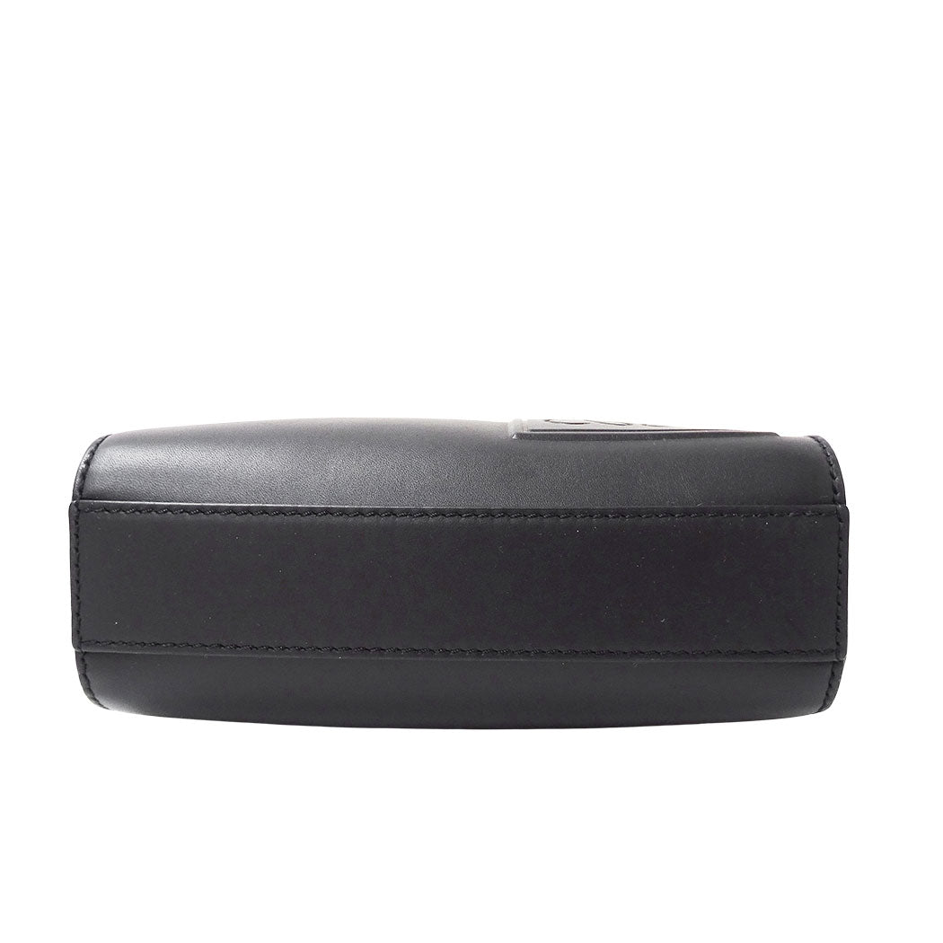 LOEWE ロエベ クロスボディ カメラバッグ ミニ ショルダーバッグ アナグラム ブラック カーフ レディース メンズ 【中古】