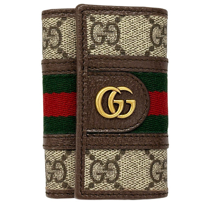 GUCCI グッチ キーケース オフィディア 603732 ブラウン グリーン レッド PVC レディース メンズ 【中古】