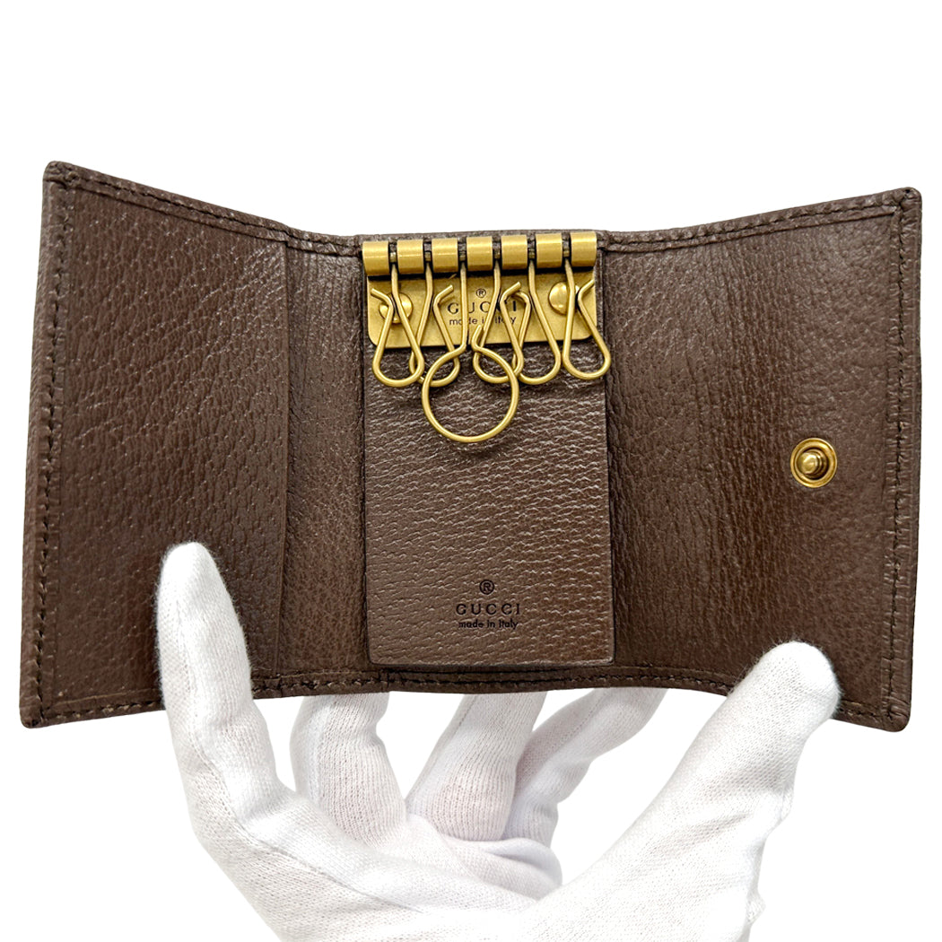 GUCCI グッチ キーケース オフィディア 603732 ブラウン グリーン レッド PVC レディース メンズ 【中古】