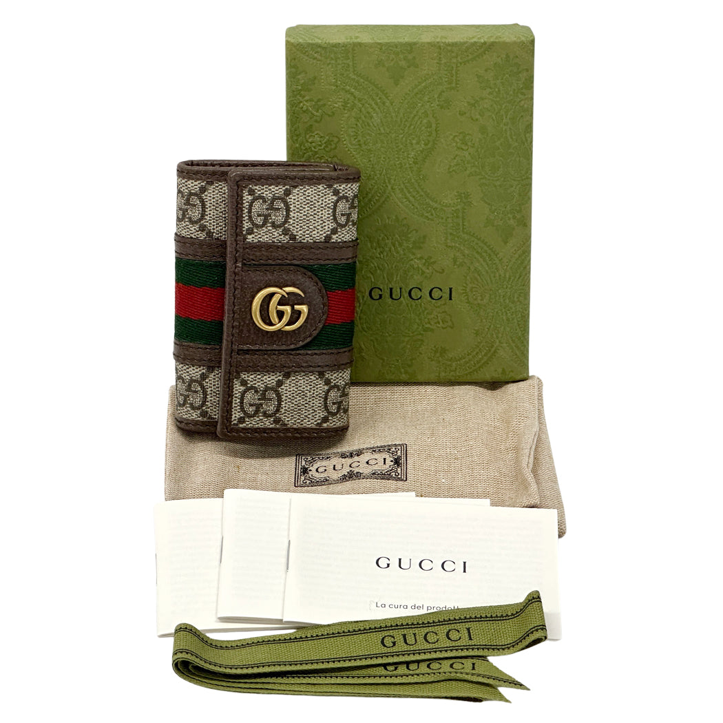 GUCCI グッチ キーケース オフィディア 603732 ブラウン グリーン レッド PVC レディース メンズ 【中古】