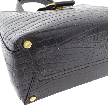 Ferragamo フェラガモ 2wayバッグ ヴァラ ブラック レザー レディース 【中古】