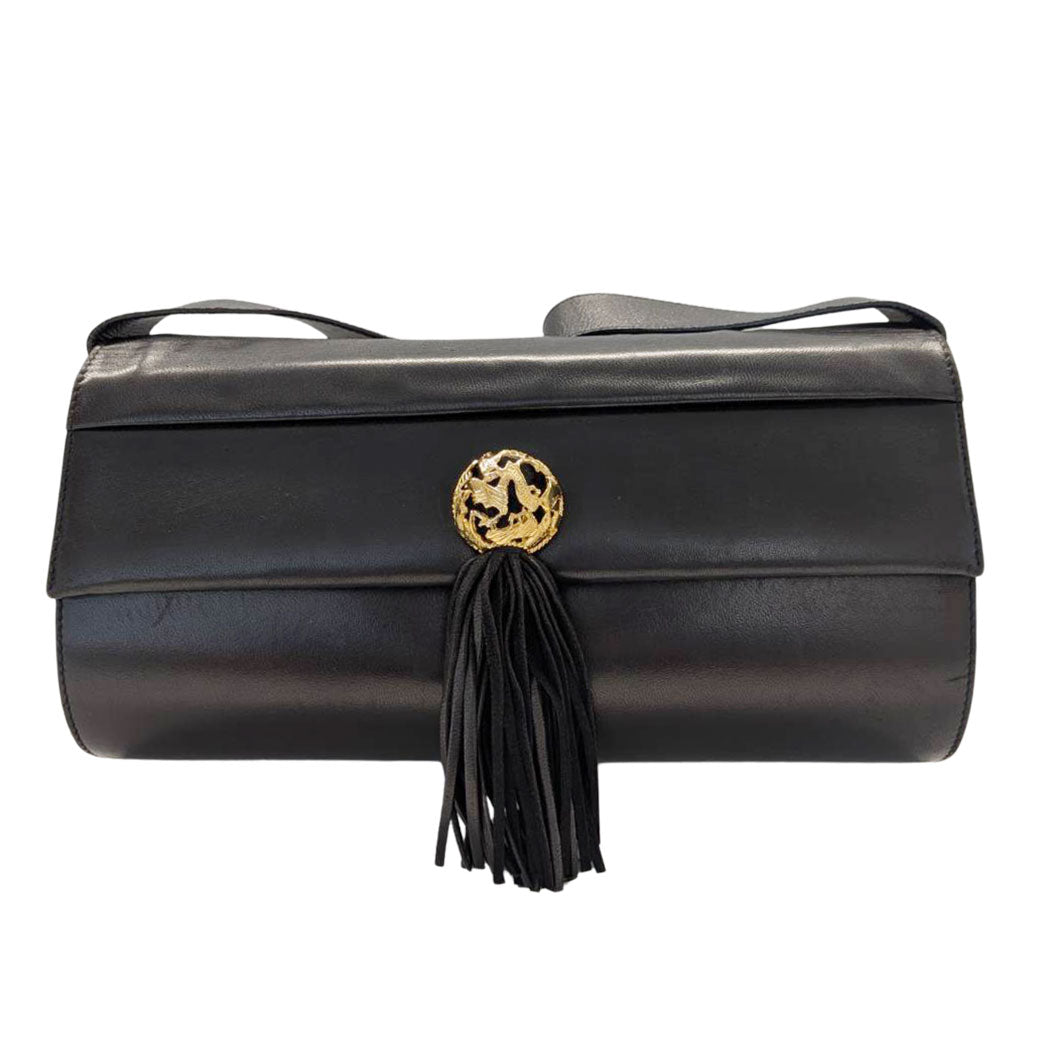 Ferragamo フェラガモ ワンショルダー ショルダーバッグ ブラック レザー レディース 【中古】