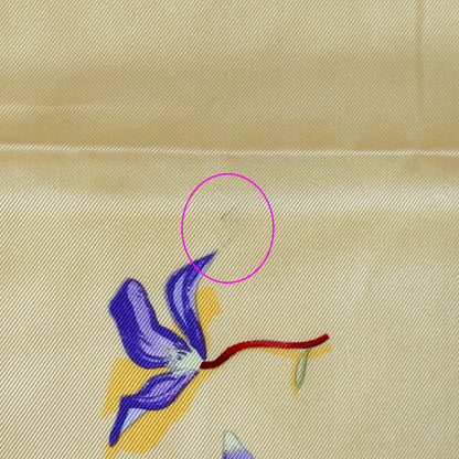 HERMES エルメス カレ90 Des fleurs pour le dire 花の手紙 スカーフ イエロー シルク レディース 【中古】