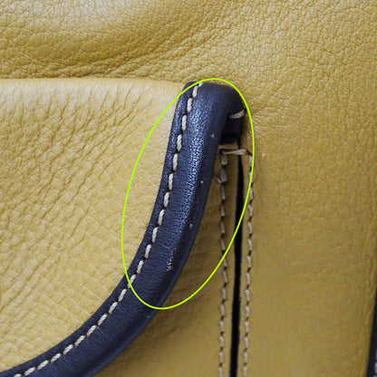 LOEWE ロエベ ハンドバッグ オロ アナグラム ベージュ グリーン レザー レディース 【中古】