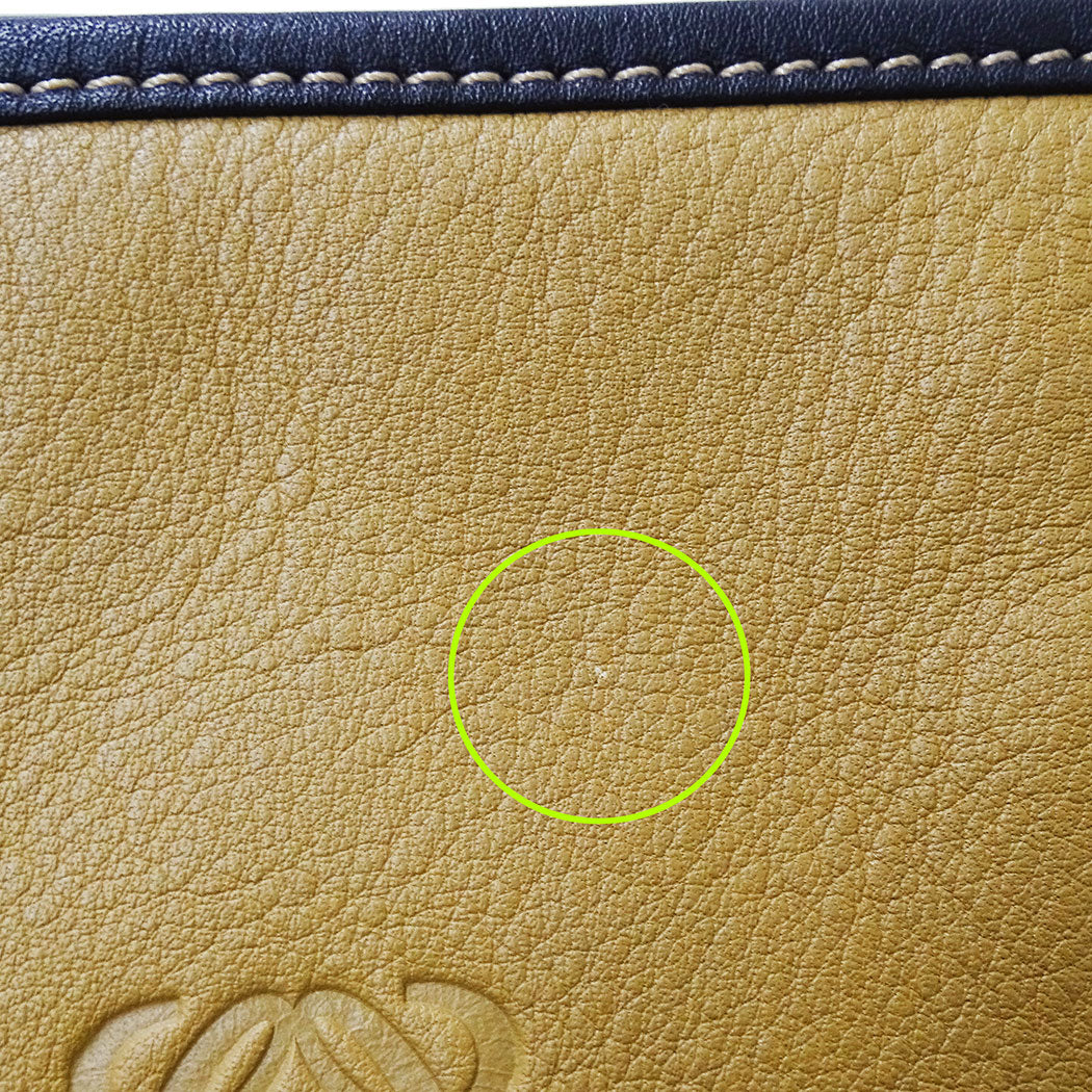 LOEWE ロエベ ハンドバッグ オロ アナグラム ベージュ グリーン レザー レディース 【中古】