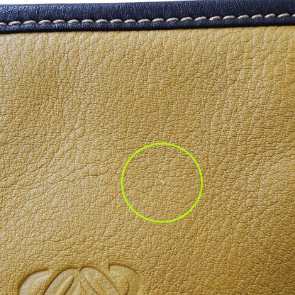 LOEWE ロエベ ハンドバッグ オロ アナグラム ベージュ グリーン レザー レディース 【中古】