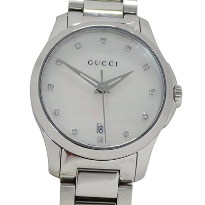 GUCCI グッチ Gタイムレス 126.5 YA126542 レディース 腕時計 クオーツ QZ ステンレス ダイヤモンド 磨き済み【中古】