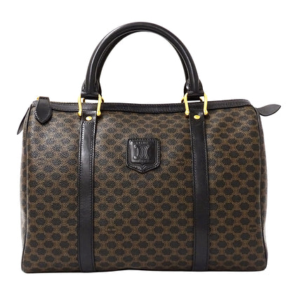 CELINE セリーヌ ハンドバッグ マカダム ブラック ブラウン PVC レディース 【中古】