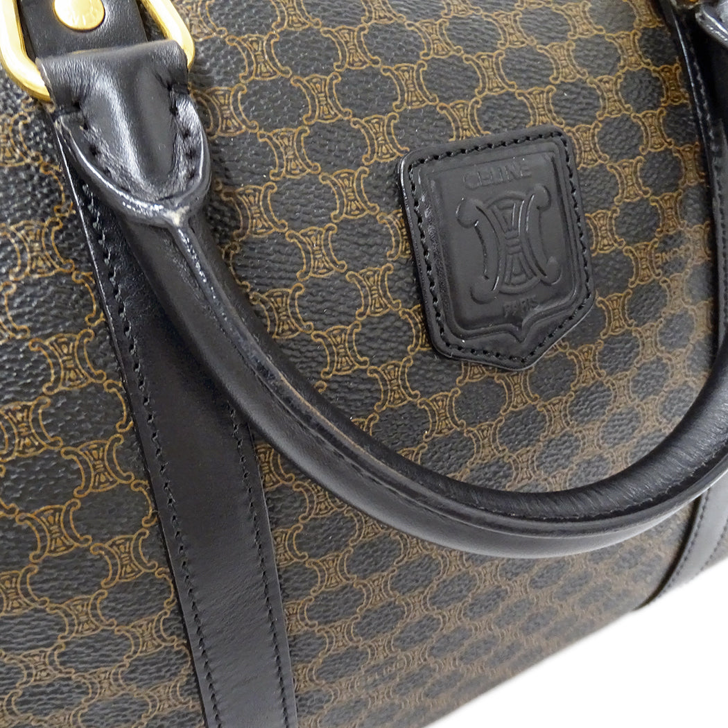 CELINE セリーヌ ハンドバッグ マカダム ブラック ブラウン PVC レディース 【中古】