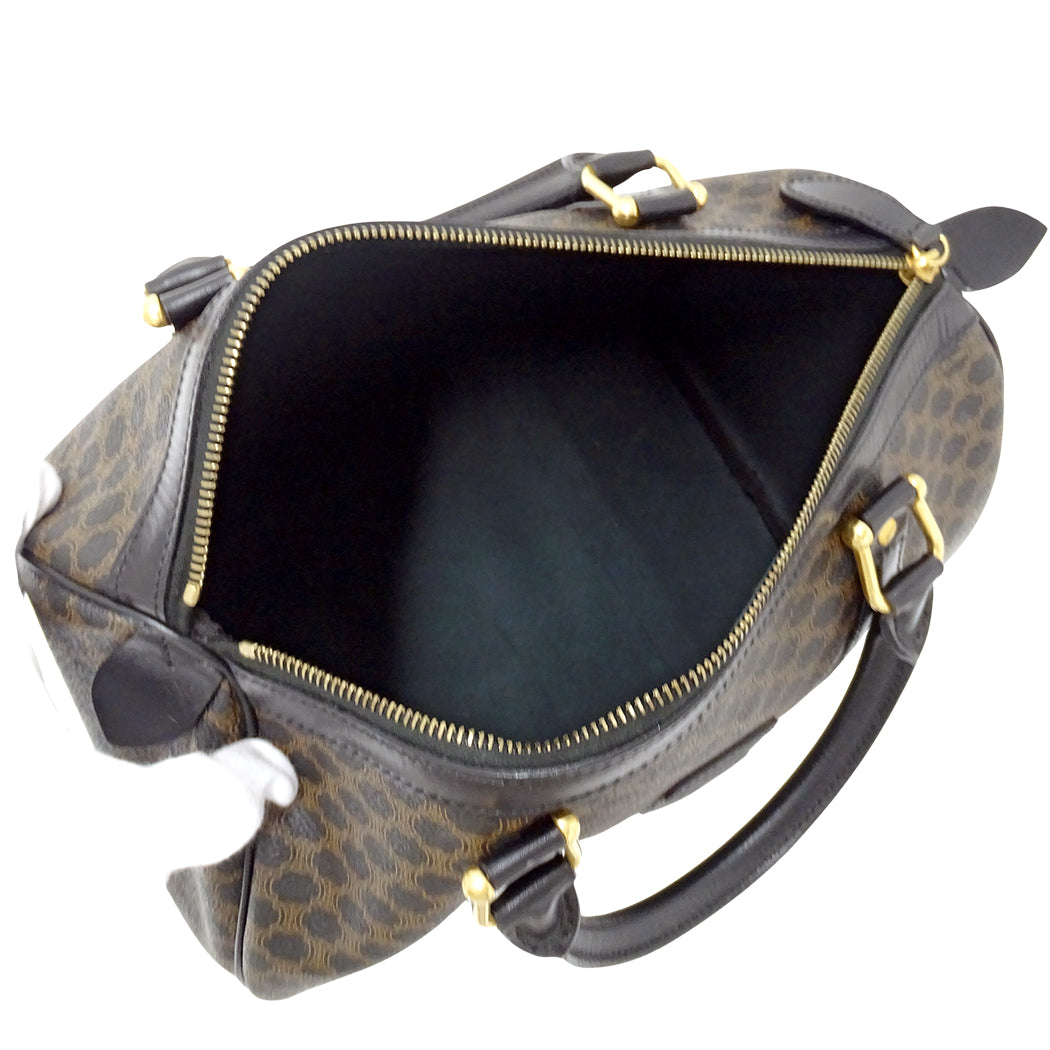 CELINE セリーヌ ハンドバッグ マカダム ブラック ブラウン PVC レディース 【中古】