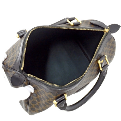 CELINE セリーヌ ハンドバッグ マカダム ブラック ブラウン PVC レディース 【中古】