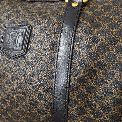 CELINE セリーヌ ハンドバッグ マカダム ブラック ブラウン PVC レディース 【中古】