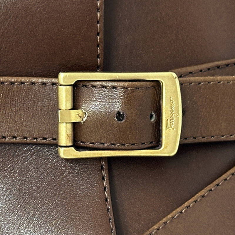 Ferragamo フェラガモ ブーツ ブラウン レザー メンズ 9 1/2 27.5cm 【中古】