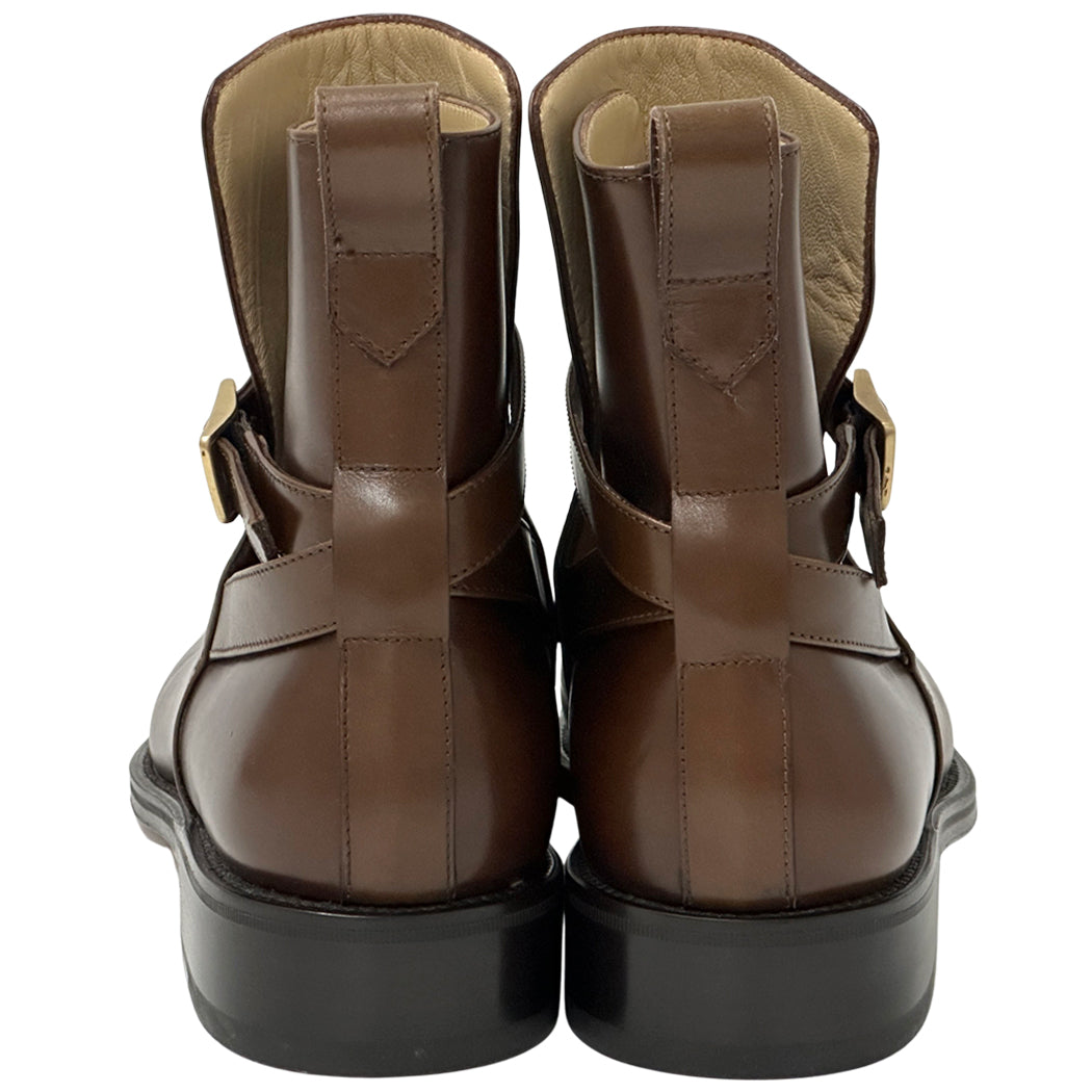Ferragamo フェラガモ ブーツ ブラウン レザー メンズ 9 1/2 27.5cm 【中古】