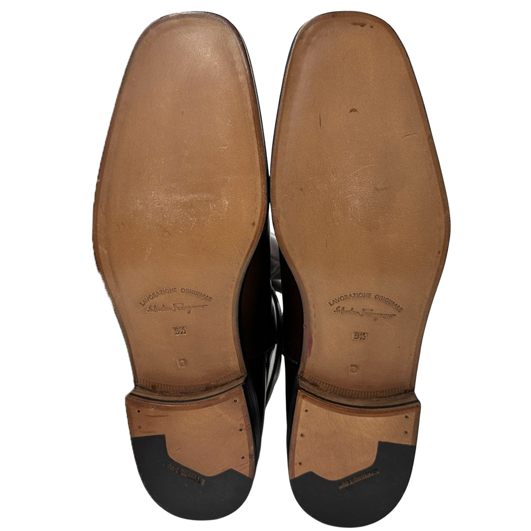 Ferragamo フェラガモ ブーツ ブラウン レザー メンズ 9 1/2 27.5cm 【中古】