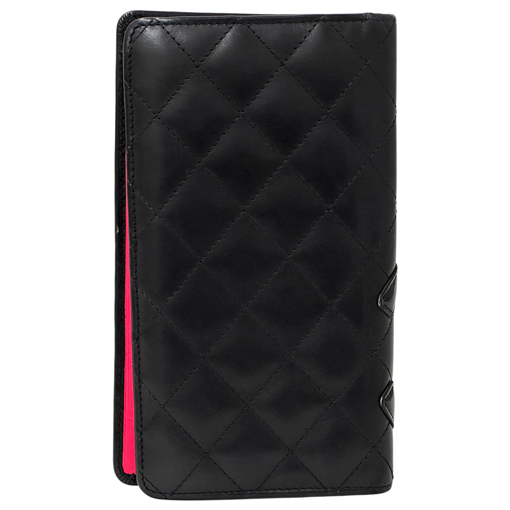 CHANEL シャネル 長財布 カンボン ブラック ラムスキン レディース 【中古】