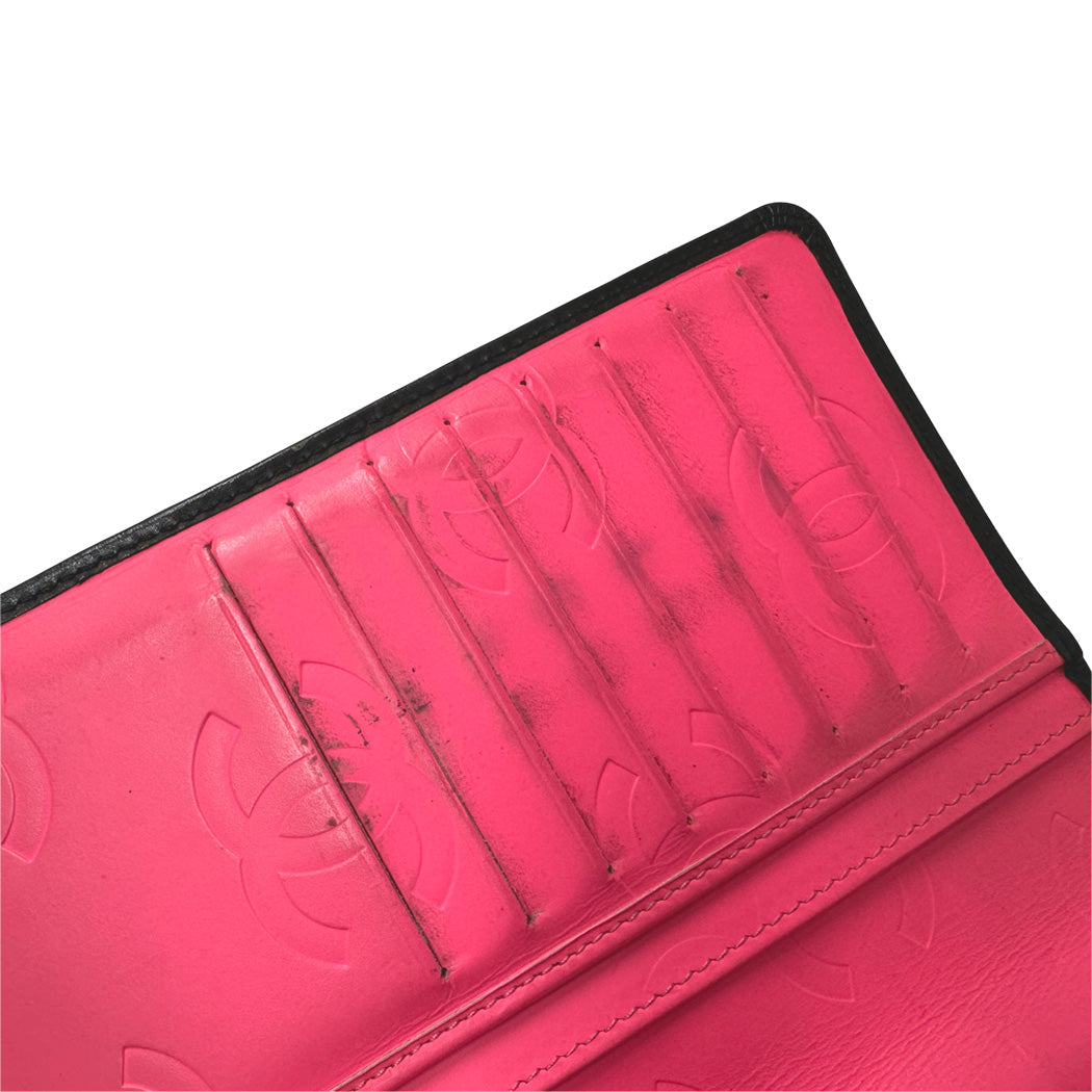 CHANEL シャネル 長財布 カンボン ブラック ラムスキン レディース 【中古】