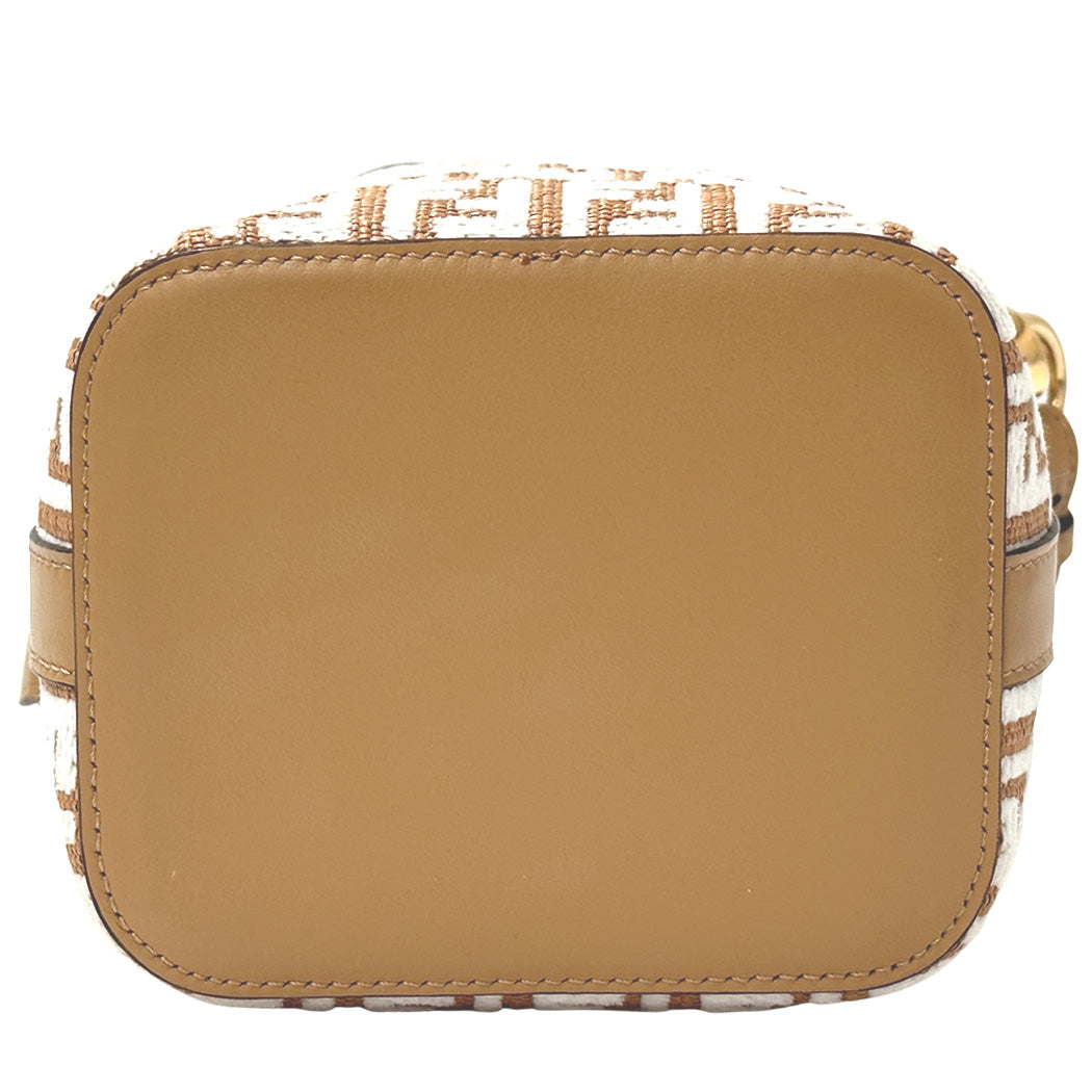 FENDI フェンディ ミニモントレゾール 2wayバッグ ズッキーノ ベージュ キャンバス レディース 【中古】