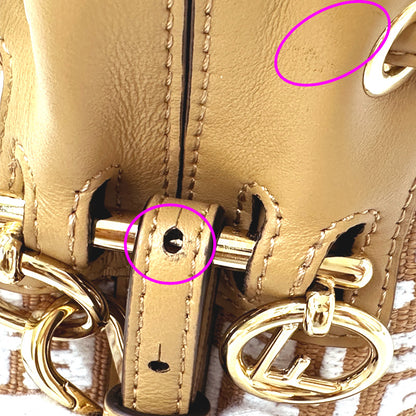 FENDI フェンディ ミニモントレゾール 2wayバッグ ズッキーノ ベージュ キャンバス レディース 【中古】