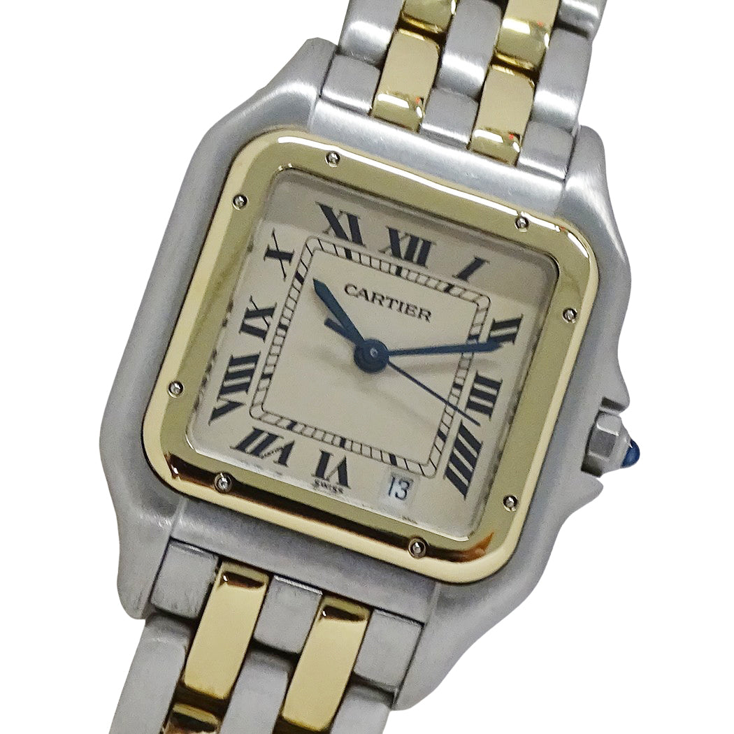 Cartier カルティエ パンテール MM 83083242 ボーイズ 腕時計 デイト クオーツ SS YG 磨き済み【中古】