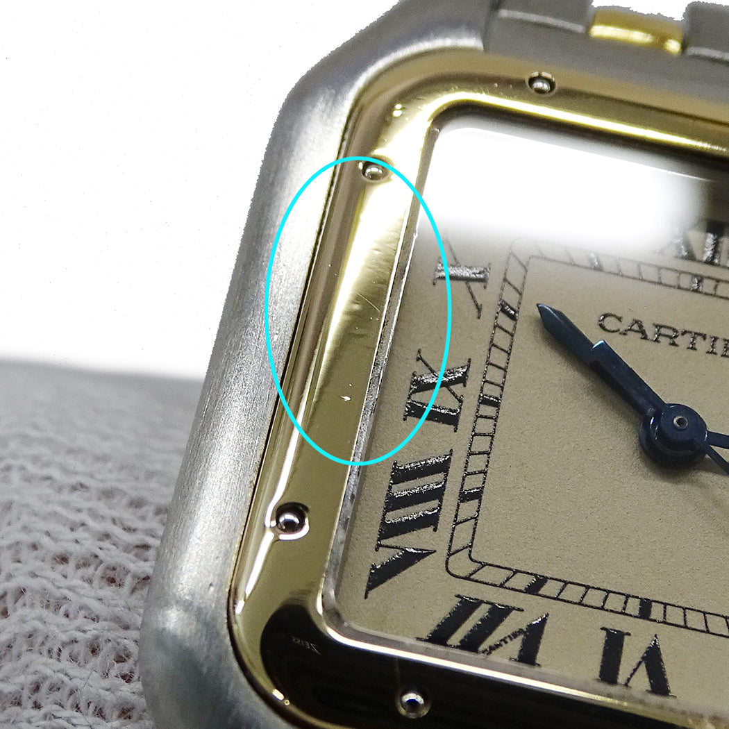 Cartier カルティエ パンテール MM 83083242 ボーイズ 腕時計 デイト クオーツ SS YG 磨き済み【中古】