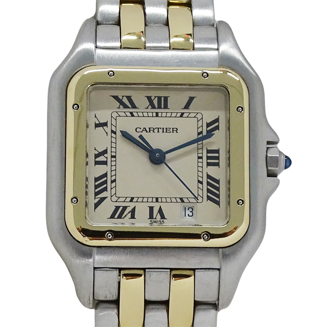 Cartier カルティエ パンテール MM 83083242 ボーイズ 腕時計 デイト クオーツ SS YG 磨き済み【中古】