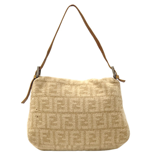 FENDI フェンディ ショルダーバッグ マンマバケット ベージュ ウール レディース 【中古】
