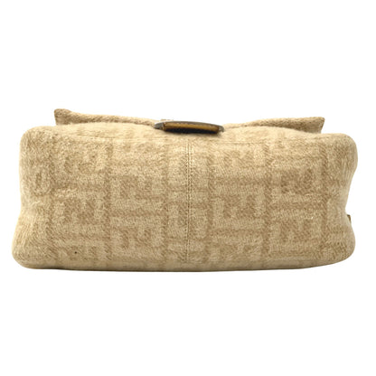 FENDI フェンディ ショルダーバッグ マンマバケット ベージュ ウール レディース 【中古】