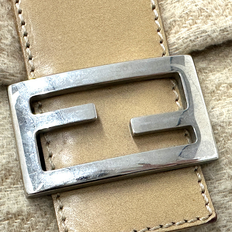 FENDI フェンディ ショルダーバッグ マンマバケット ベージュ ウール レディース 【中古】